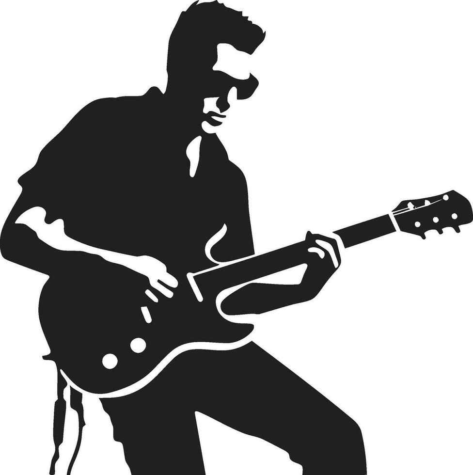 Serenade Style Guitar Player Vector Icon Harmonic Harmony Musician Emblem Vector