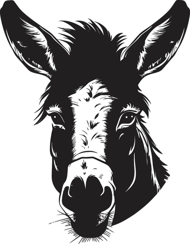 Equine Emblem Donkey Logo Design Hoofed Honor Donkey Iconic Emblem vector