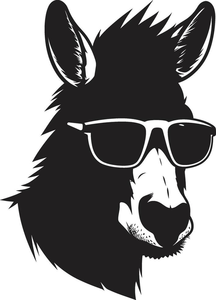 Stubborn Strength Donkey Emblem Design Enduring Elegance Iconic Donkey Vector