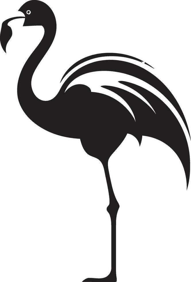 sonrojo línea costera flamenco logo vector símbolo radiante plumaje pájaro emblema diseño icono