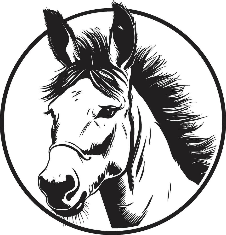 Pack Animal Pride Donkey Icon Vector Steadfast Steed Donkey Logo Design