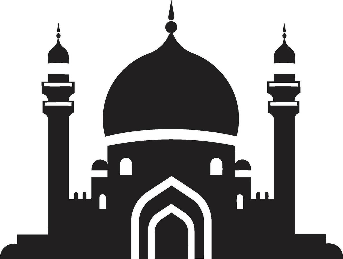 Divine Dimensions Iconic Mosque Vector Heavenly Horizon Emblematic Mosque Icon