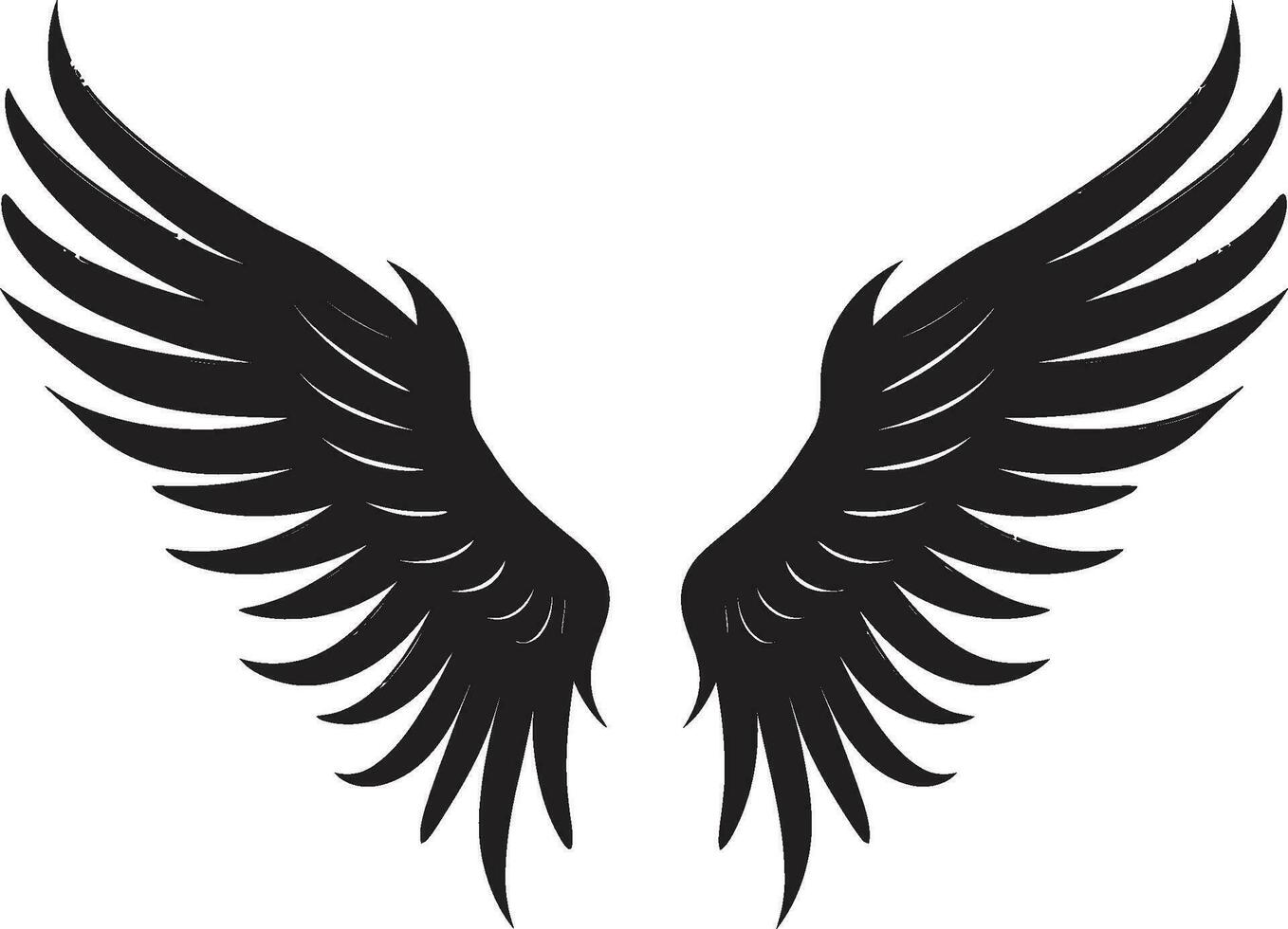 seráfico remontarse icónico alas diseño adivinar resplandor emblemático ángel icono vector