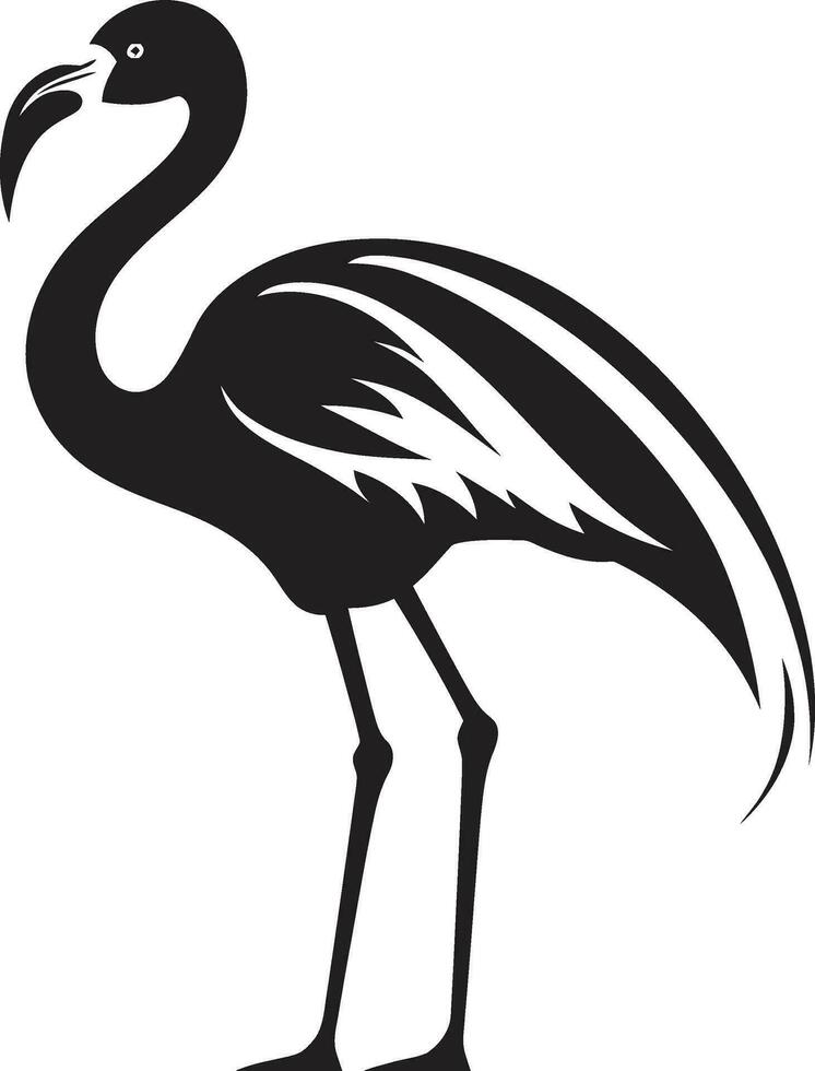 Coral Majesty Bird Emblem Vector Design Fuchsia Finesse Flamingo Icon Logo Design
