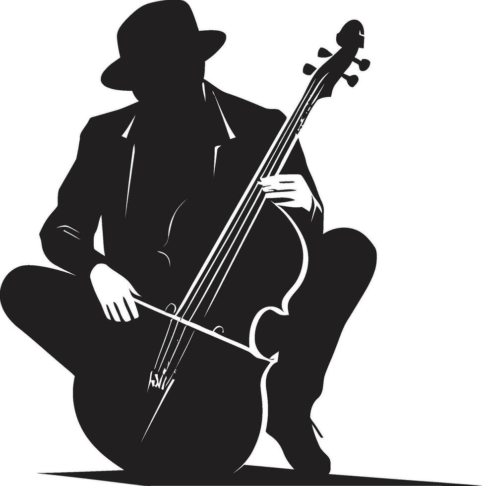 melódico maestría guitarrista logo vector rasgueo serenata músico emblema diseño