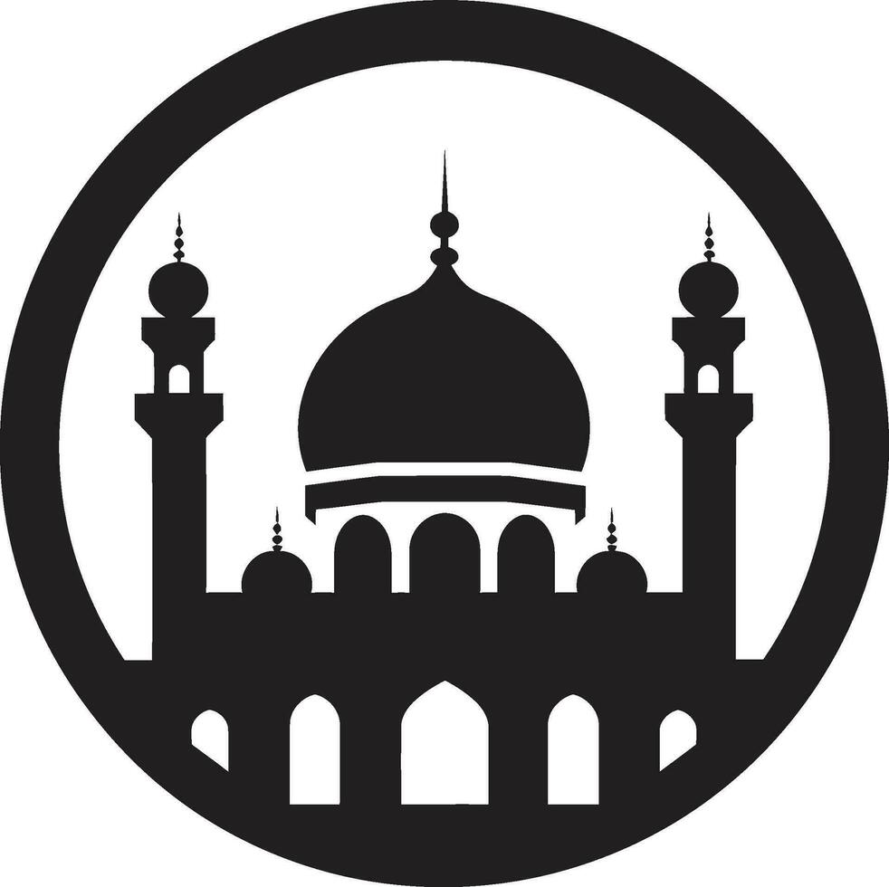 Reverent Realm Mosque Emblematic Design Divine Design Iconic Mosque Vector