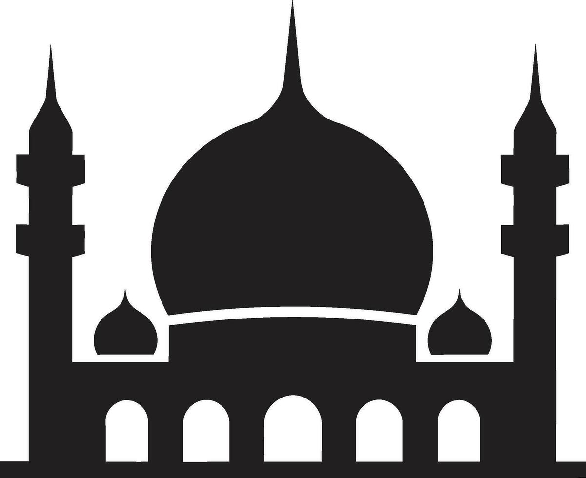 Ethereal Enclave Mosque Icon Emblem Sacred Skylines Emblematic Mosque Logo vector