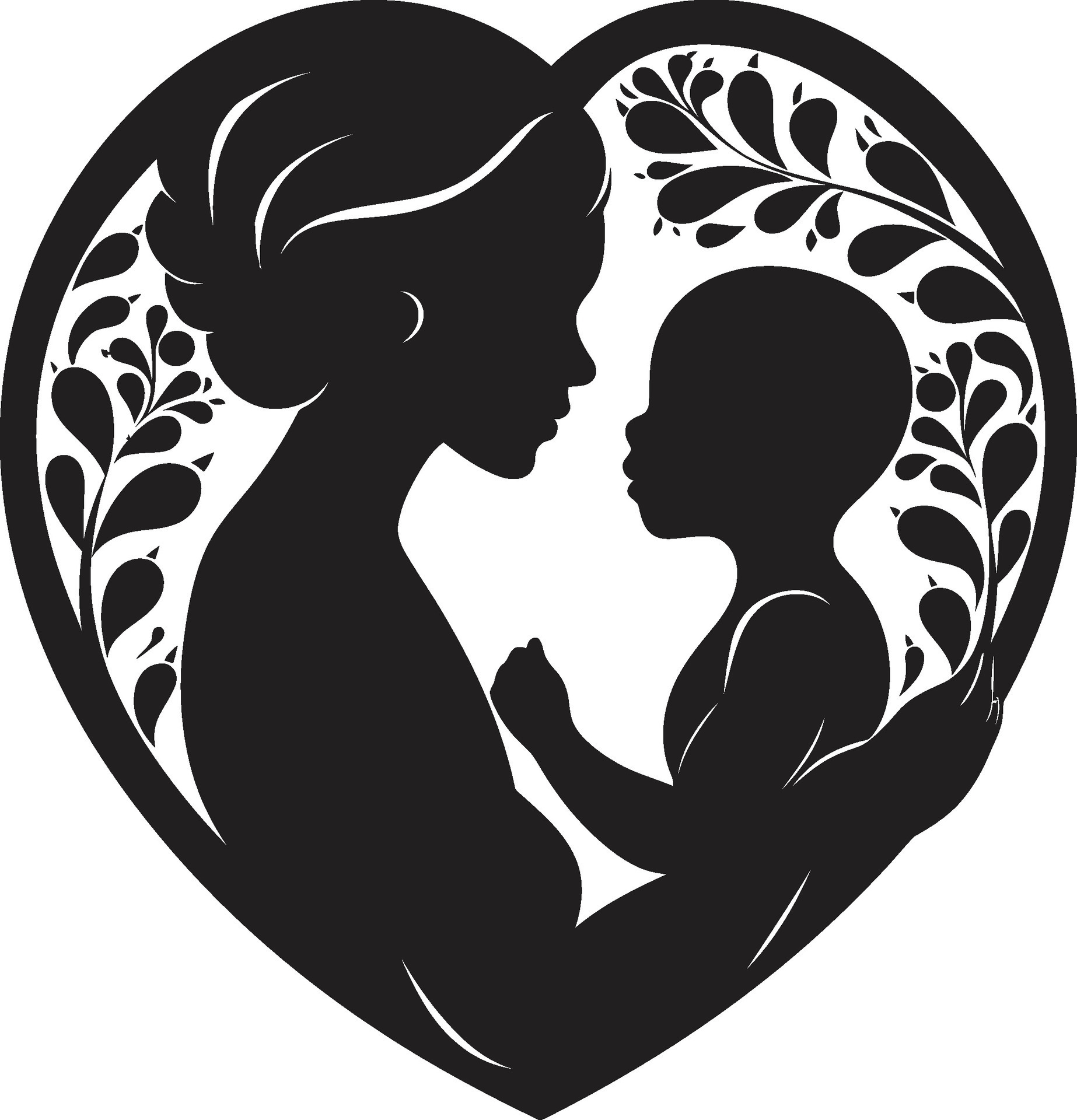 Cherished Connection Iconic Mother and Child Maternal Love Emblematic Design 35911274 Vector Art