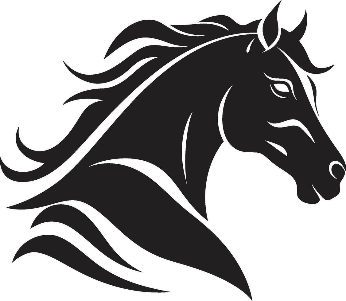Serene Stallion Horse Iconic Emblem Equine Majesty Emblematic Horse Logo vector