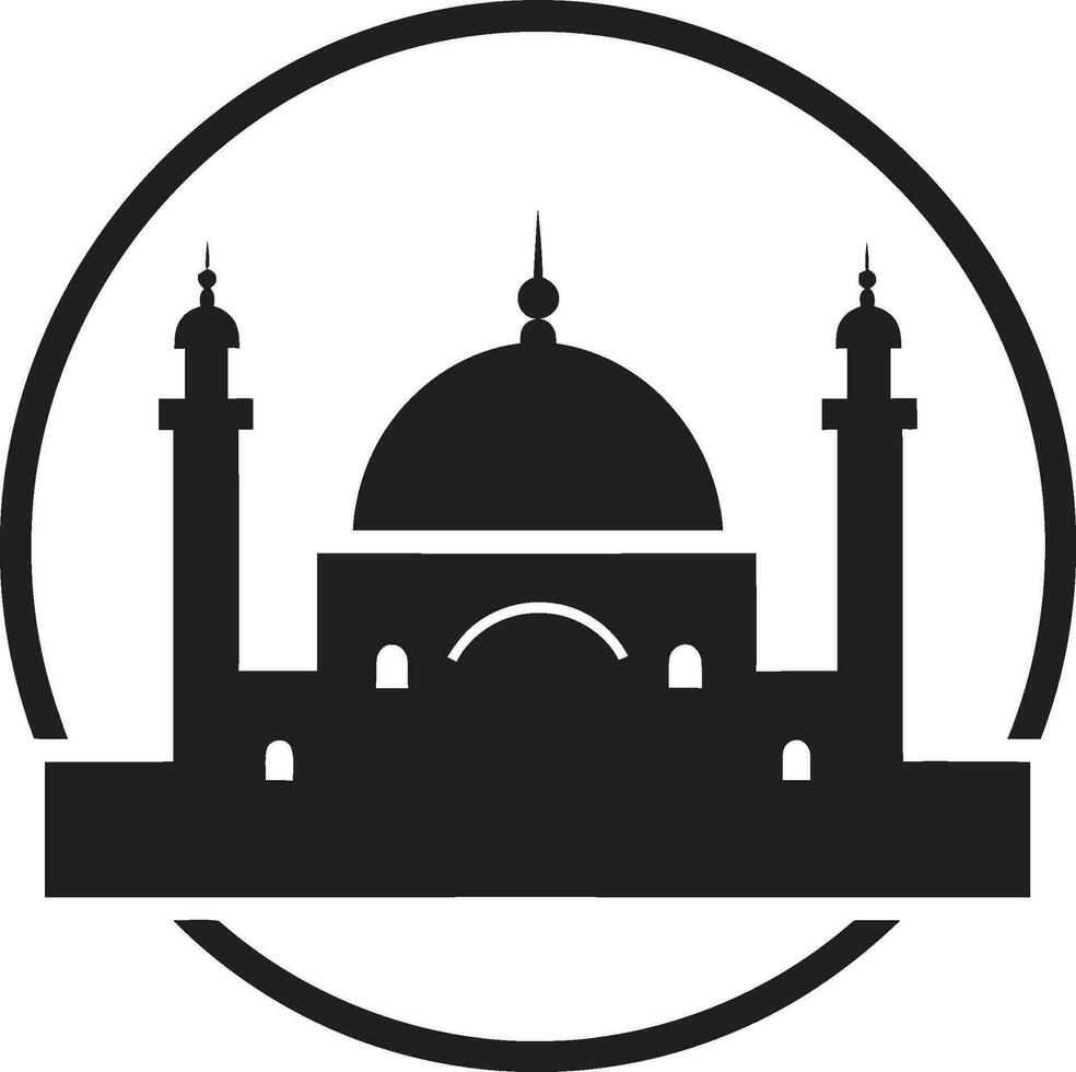Divine Dwelling Emblematic Mosque Icon Mosque Marvel Iconic Logo Vector