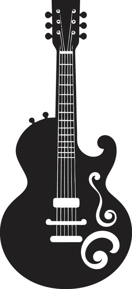 Harmonic Horizon Guitar Emblem Icon Strumming Symphony Guitar Logo Vector Graphic