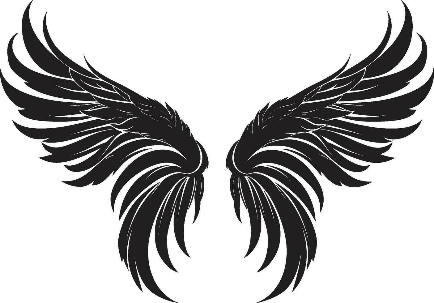 Seraphic Soar Angel Wings Icon Vector Divine Radiance Iconic Wings Emblem