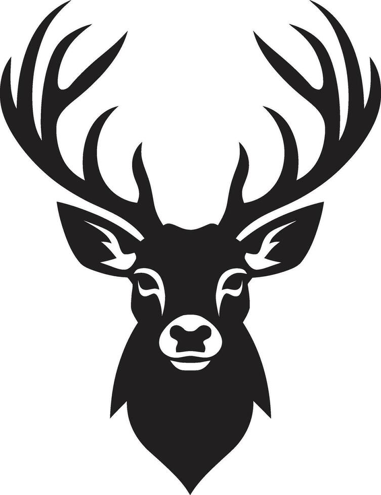 Wilderness Icon Deer Head Logo Design Icon Stately Antlers Deer Head Emblem Vector Design