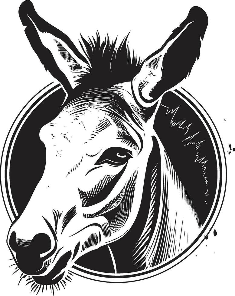 noble rocín emblemático diseño paquete animal orgullo Burro icono vector