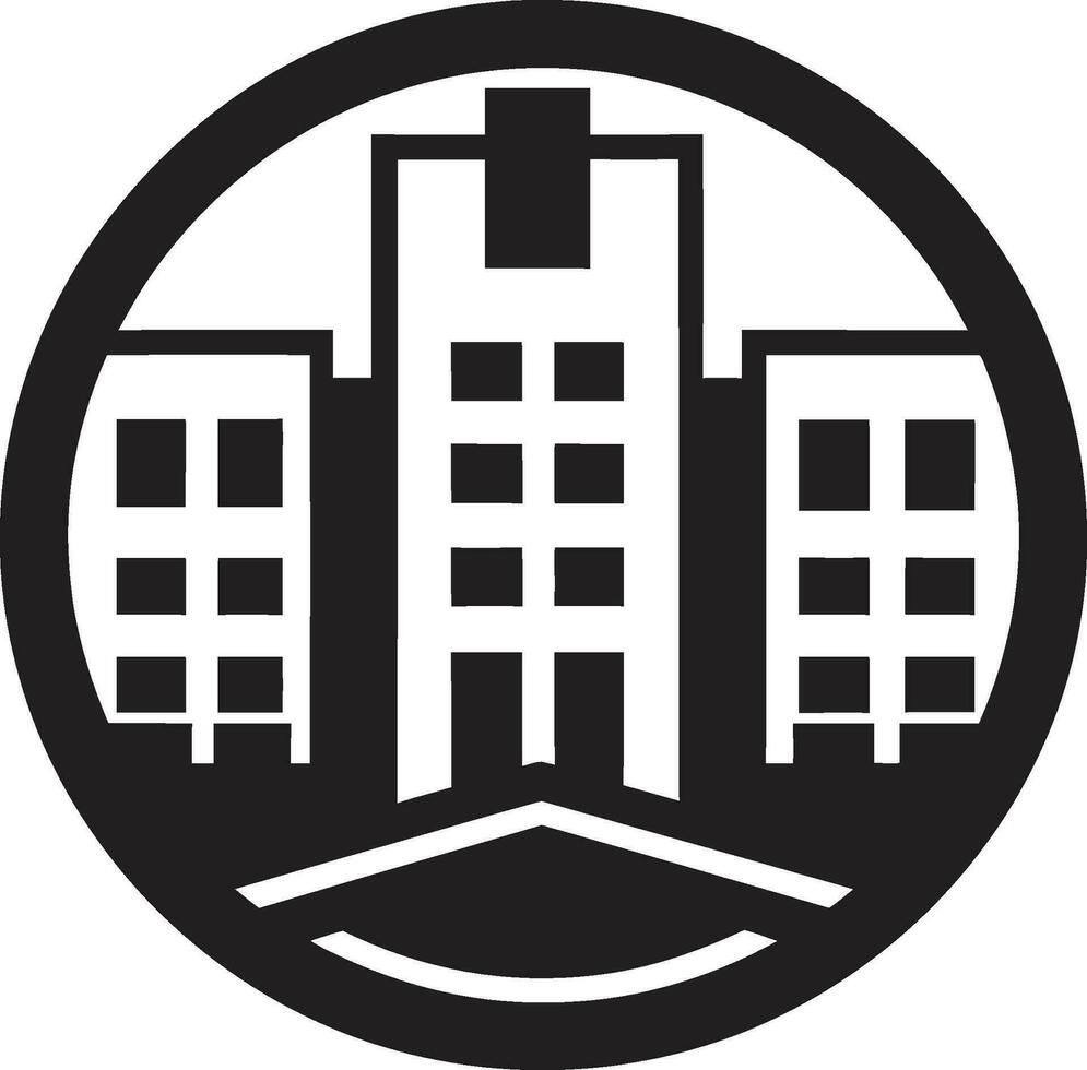 Healthscape Hub Clinic Logo Icon Cure Citadel Hospital Emblem Vector