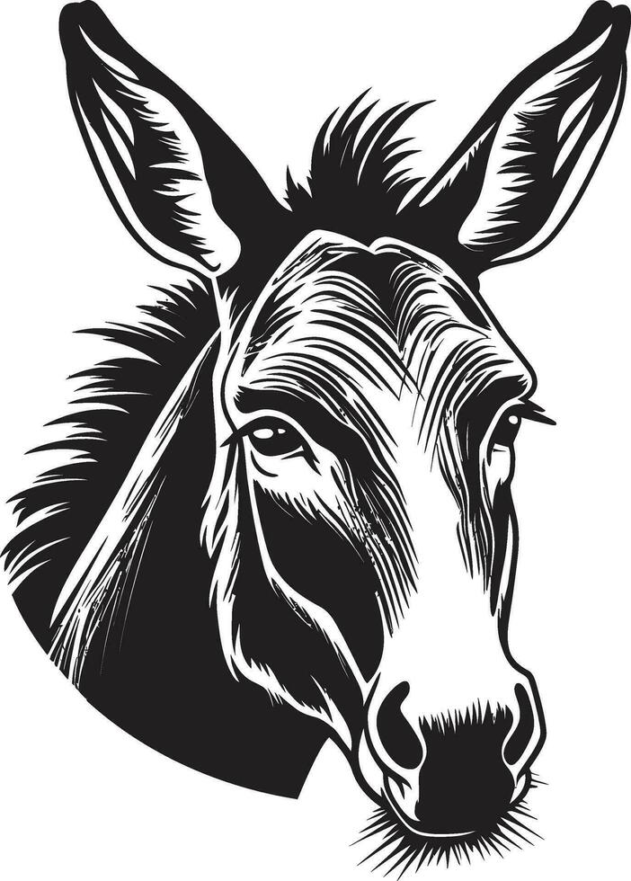 Hoofed Honor Donkey Iconic Emblem Mule Majesty Donkey Logo Vector