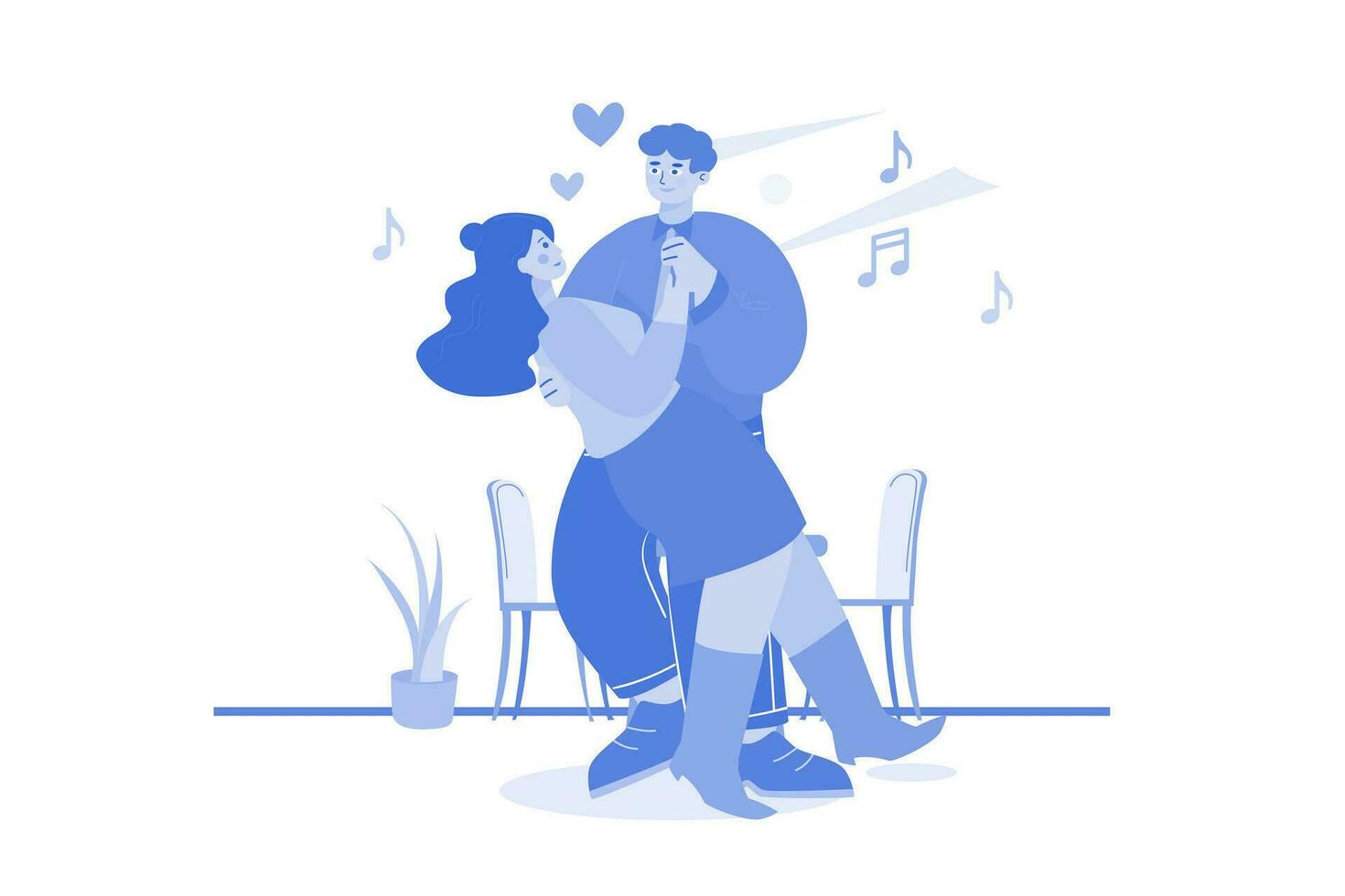 Couple Dancing Together Illustration concept on white background vector