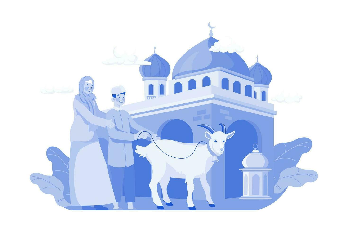 Eid Al-adha Illustration concept on white background vector