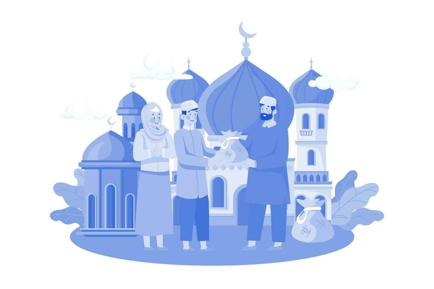 eid al-adha ilustración concepto en blanco antecedentes vector