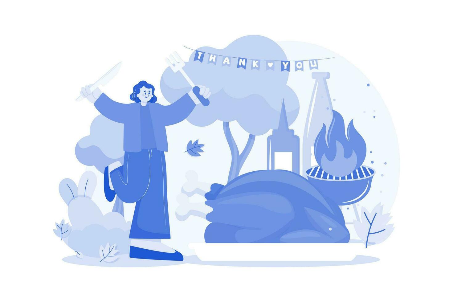 Thanksgiving Day Illustration concept on white background vector