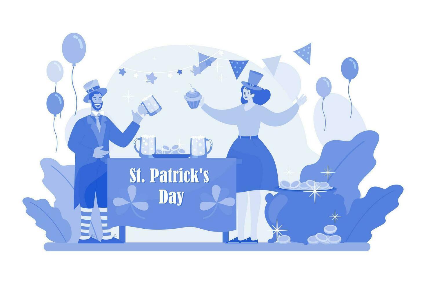 St Patricks Day Illustration concept on white background vector
