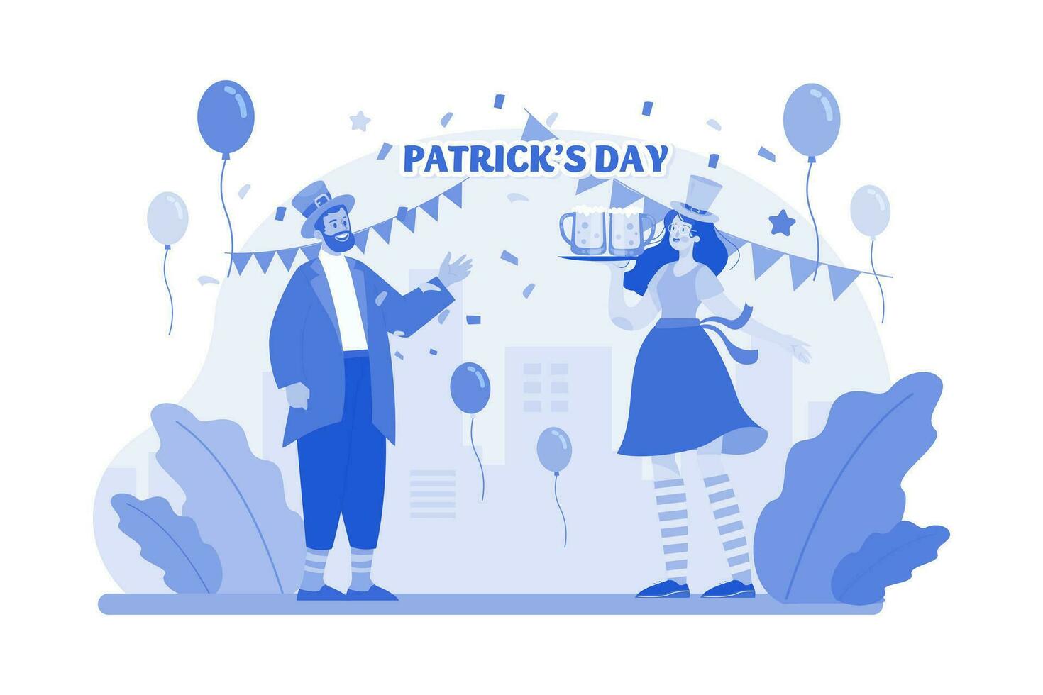 St. Patricks Day Illustration concept on white background vector
