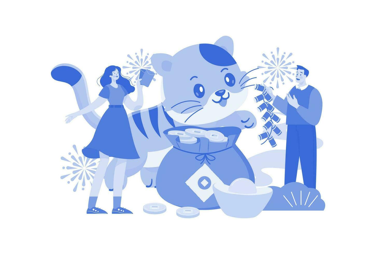 Chinese New Year Illustration concept on white background vector