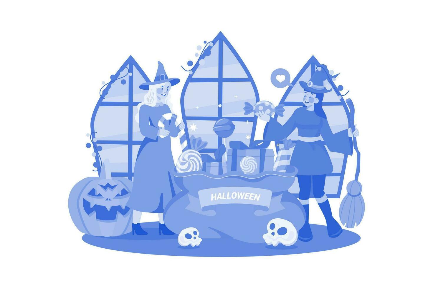 Happy Halloween Illustration concept on white background vector