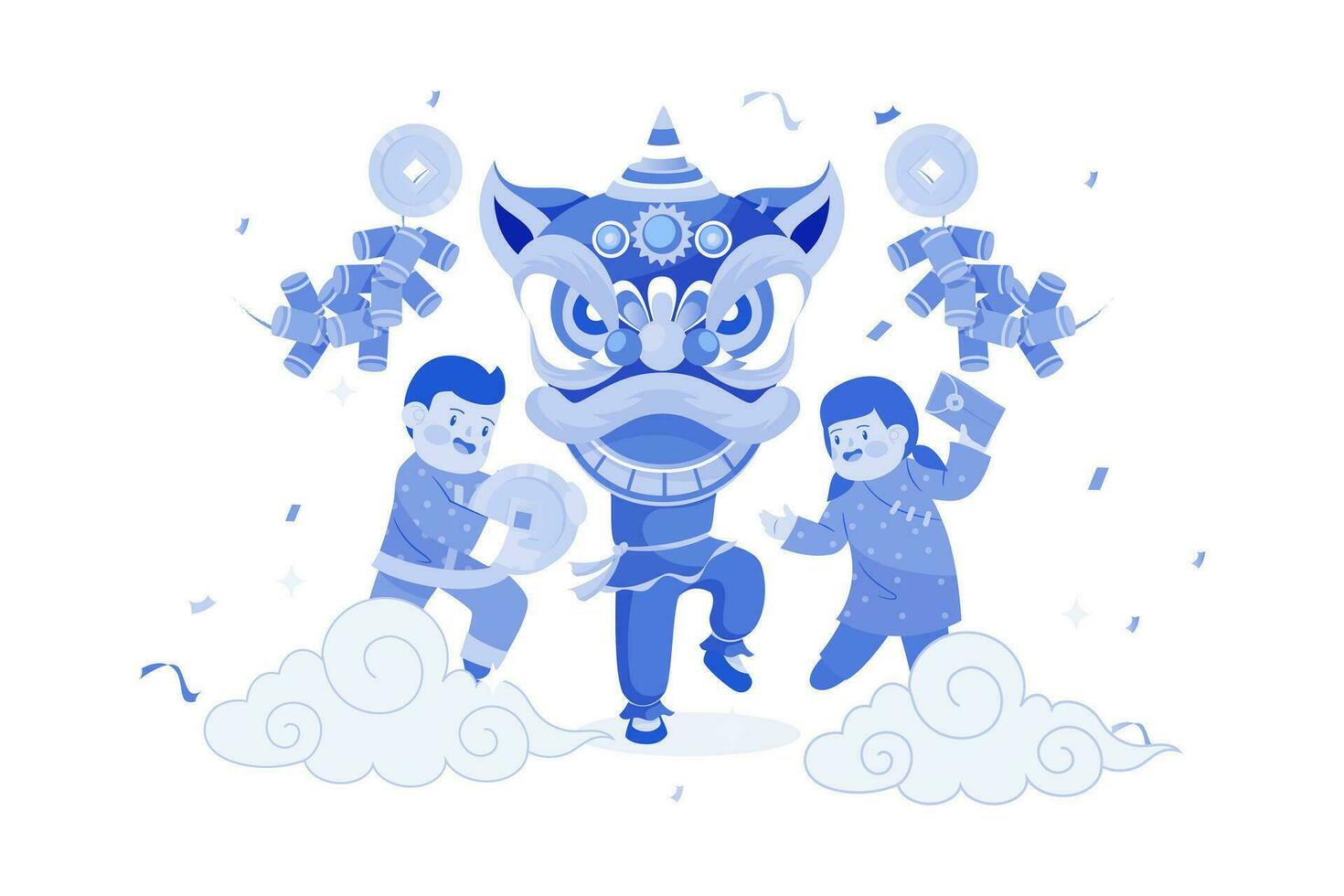 Chinese New Year Illustration concept on white background vector