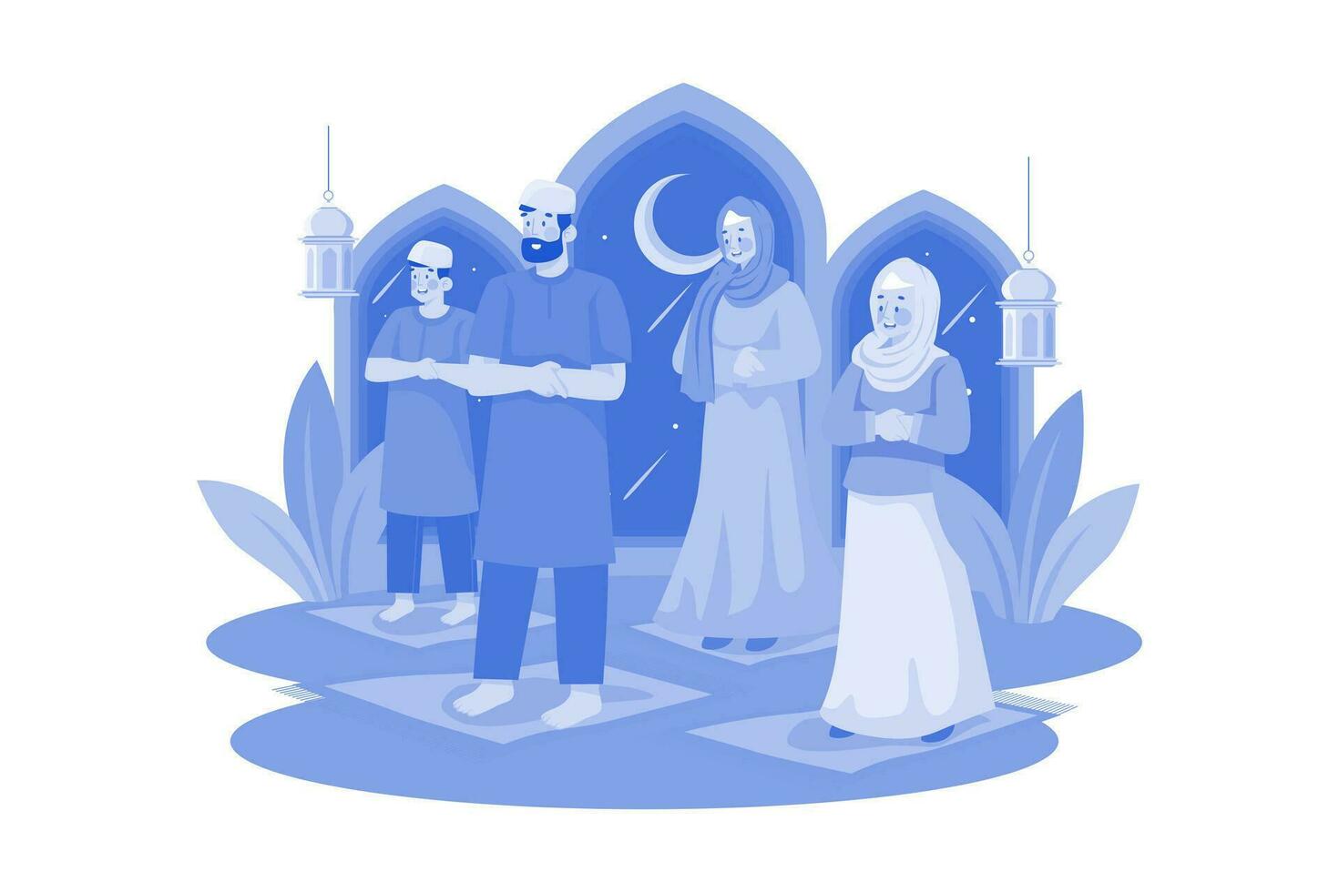 eid al-adha ilustración concepto en blanco antecedentes vector