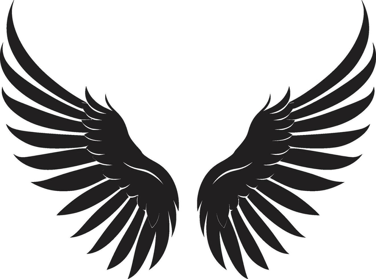 Graceful Guardian Angelic Icon Cherubic Charm Wings Icon Design vector