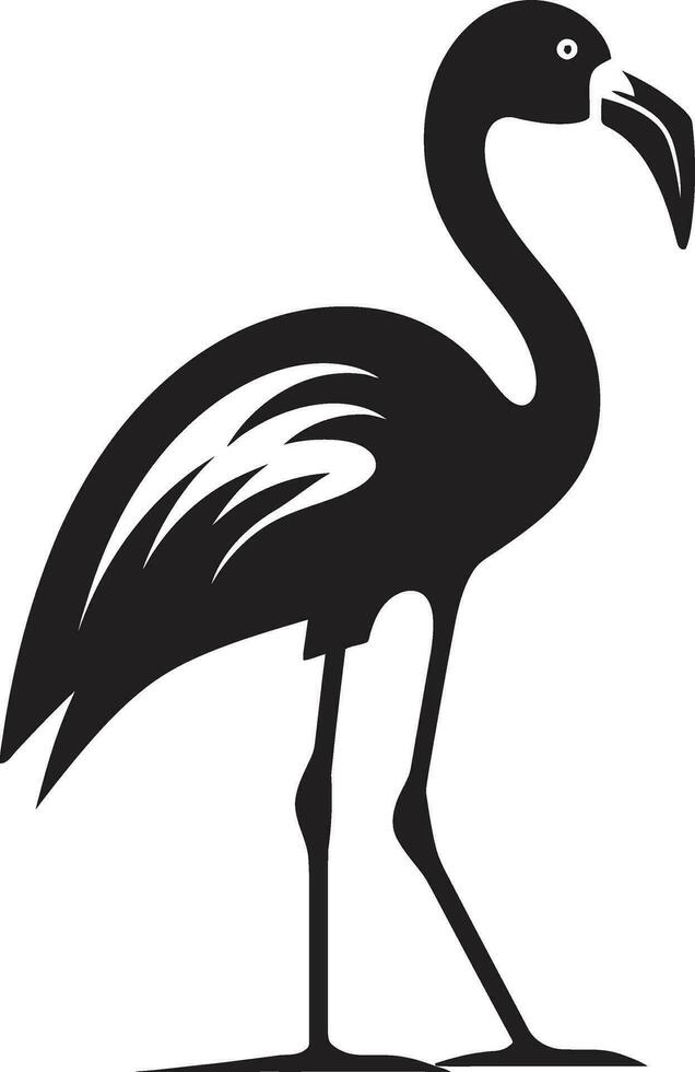 Tropical Tranquility Bird Emblem Vector Design Coral Coastline Flamingo Icon Logo Design