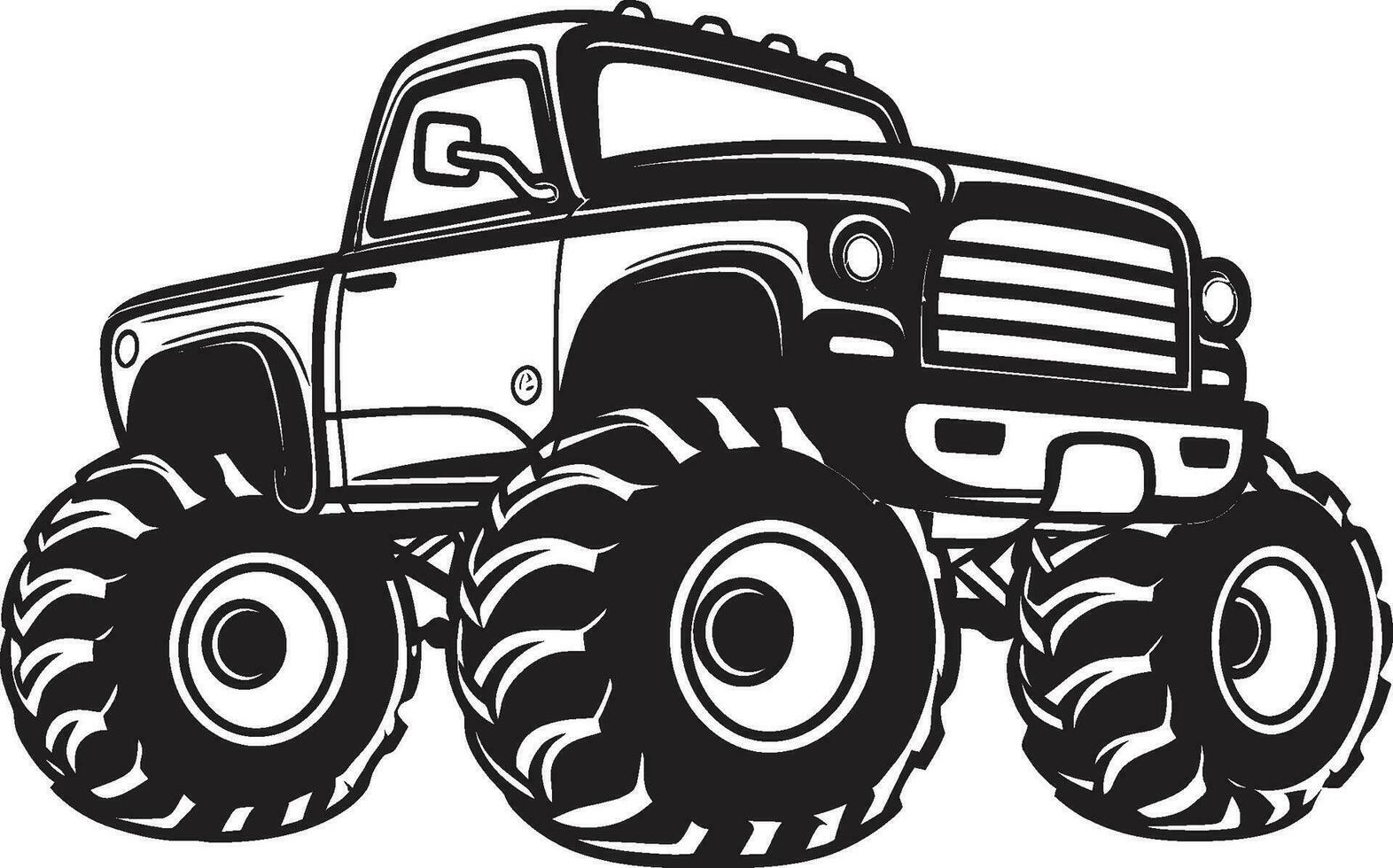 Off Road King Emblematic Monster Truck Mighty Wheels Monster Truck Icon vector