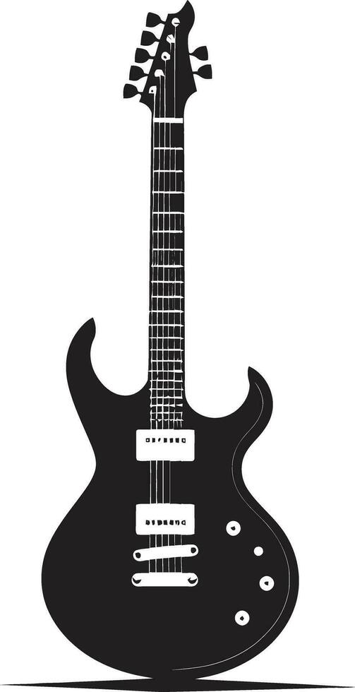 rasgueo sinfonía guitarra icónico emblema melódico musa guitarra logo vector diseño