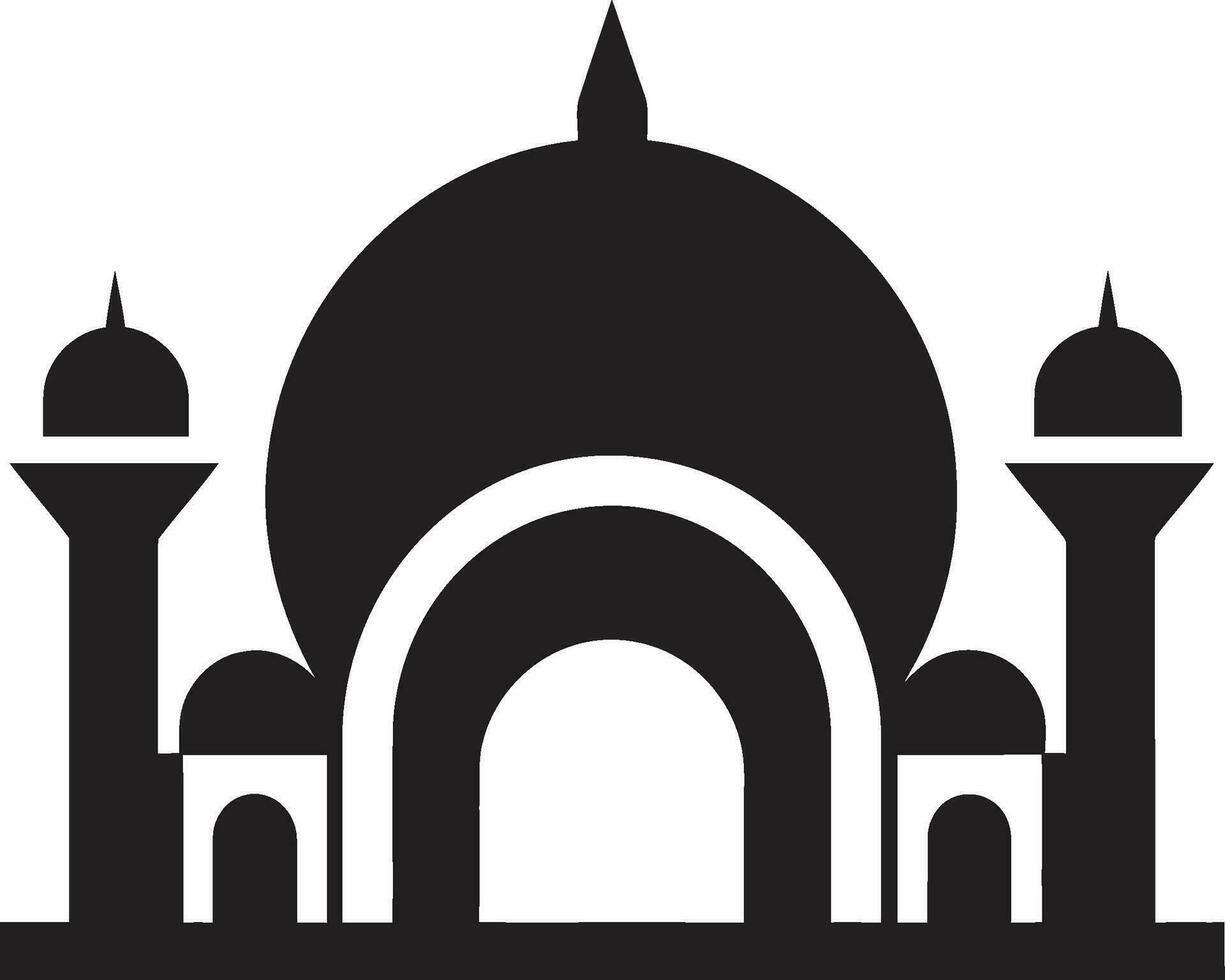 creciente cresta mezquita icono diseño sagrado simetría emblemático mezquita icono vector