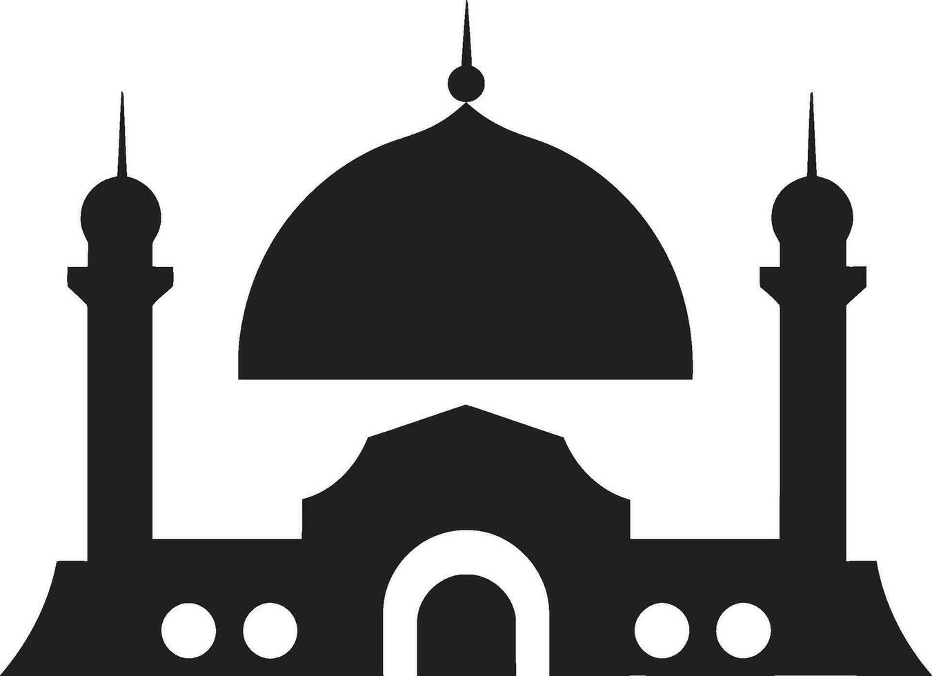 sereno santuario emblemático mezquita icono espiritual aguja mezquita logo vector