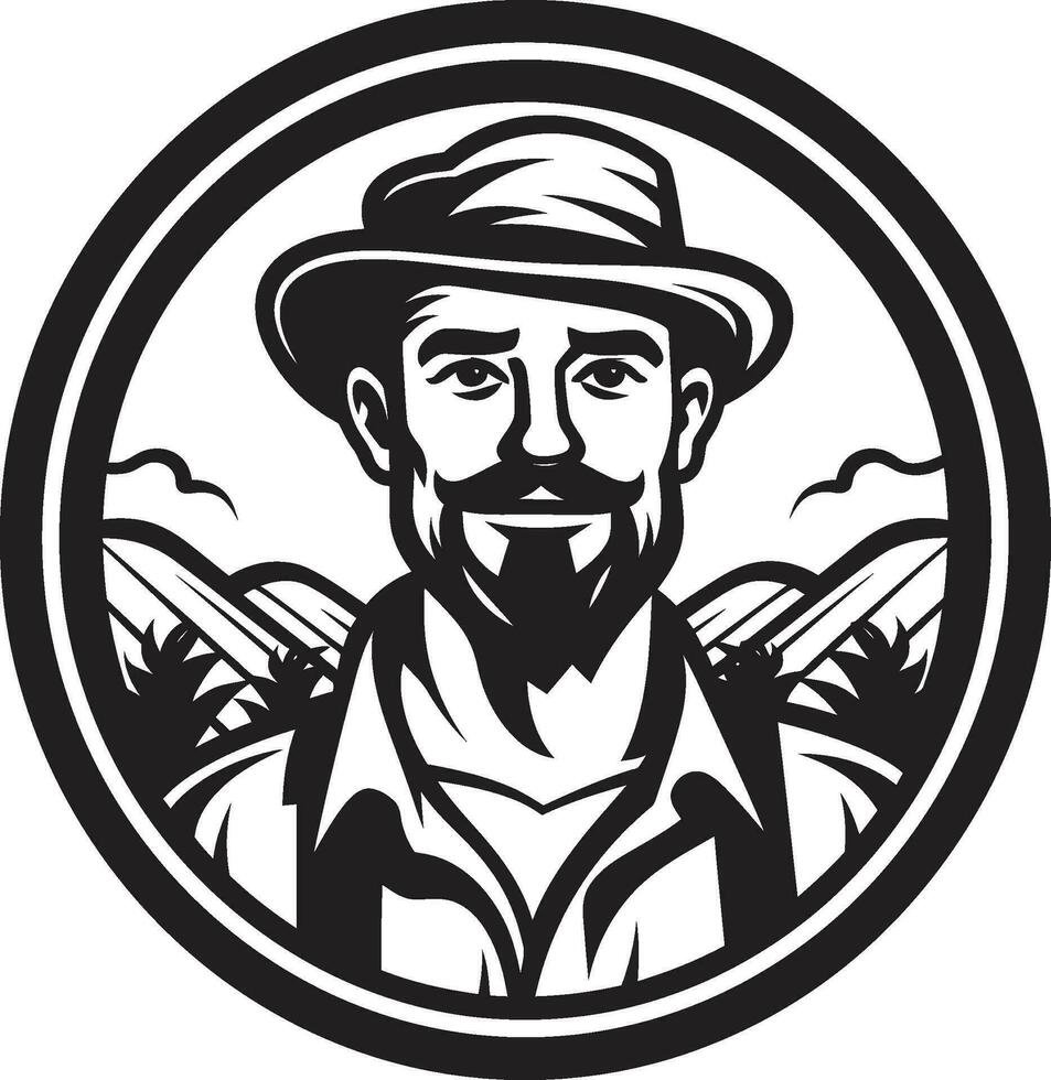 cosecha refugio logo vector icono agrario arte granjero emblema diseño