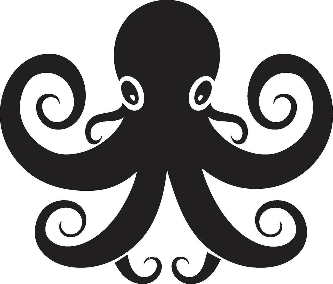 tinta ilusiones pulpo icono vector sumergido sinfonía pulpo logo diseño