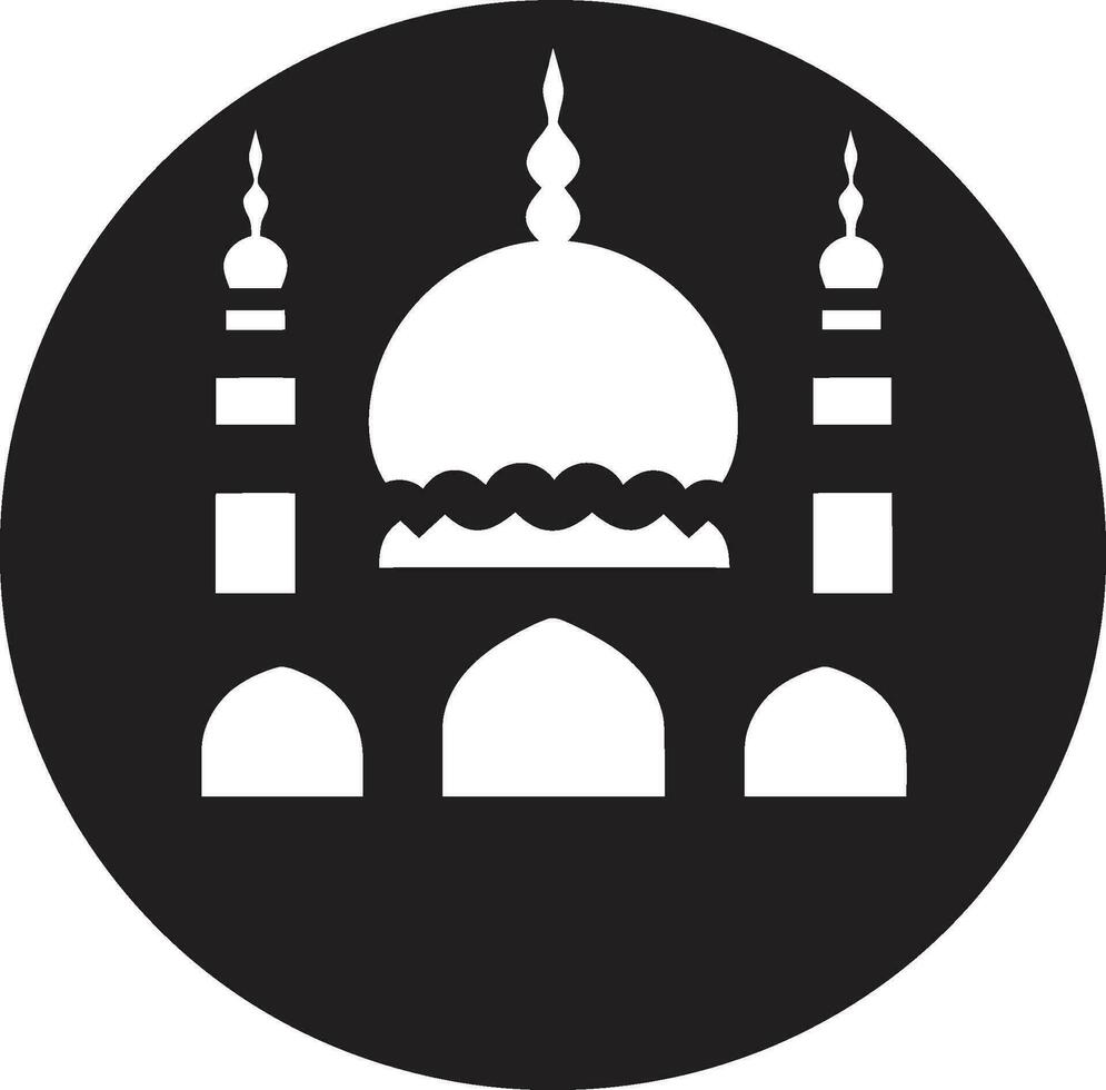 Ethereal Enclave Mosque Icon Emblem Sacred Skylines Emblematic Mosque Logo vector