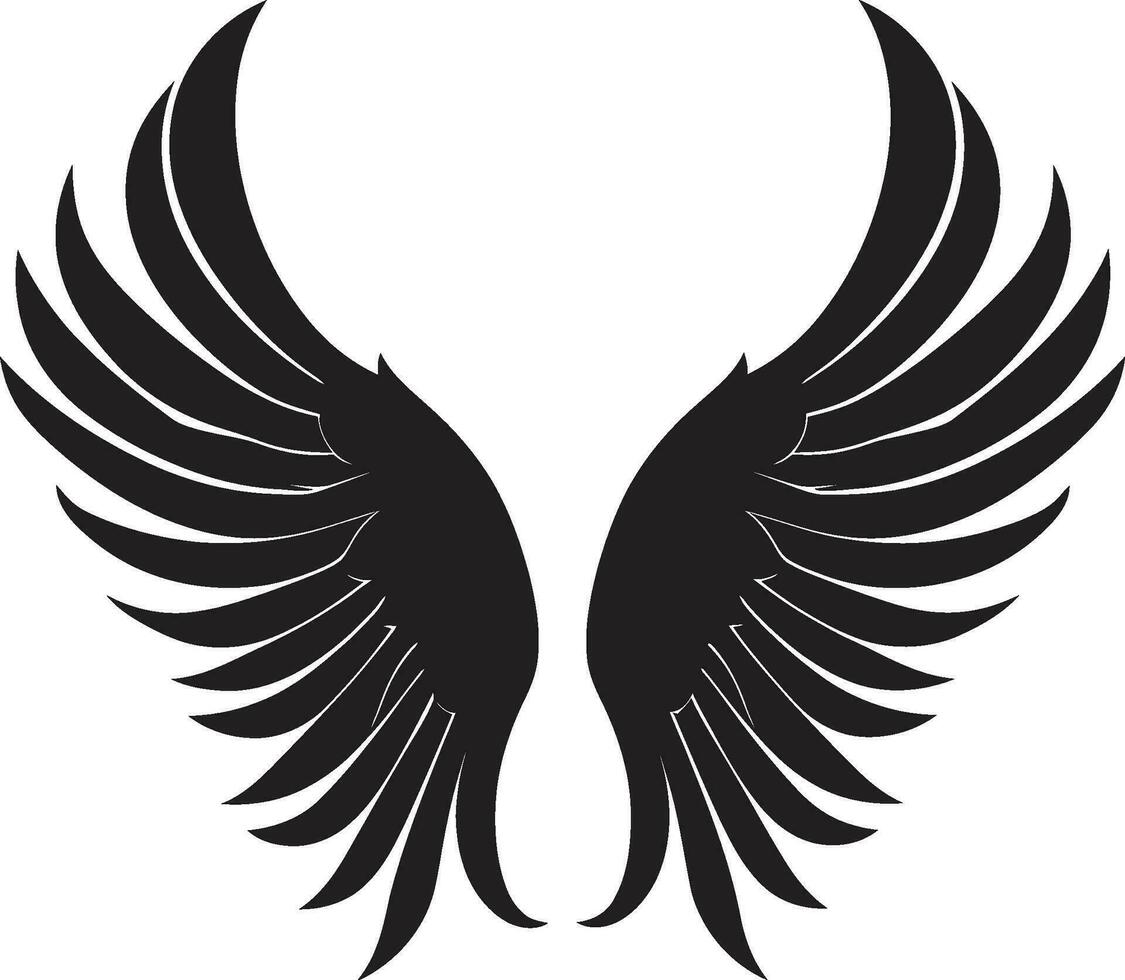 celestial aureola emblema de alas sereno serafín icónico ángel diseño vector