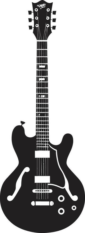 Melody Maker Guitar Logo Vector Illustration Harmonic Horizon Guitar Emblem Design Vector