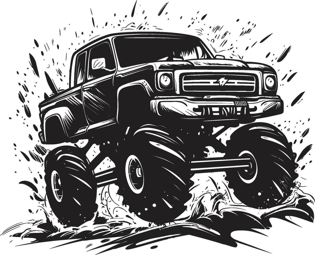 Rampage Wheels Iconic Truck Design Fierce Fury Emblematic Truck Icon vector