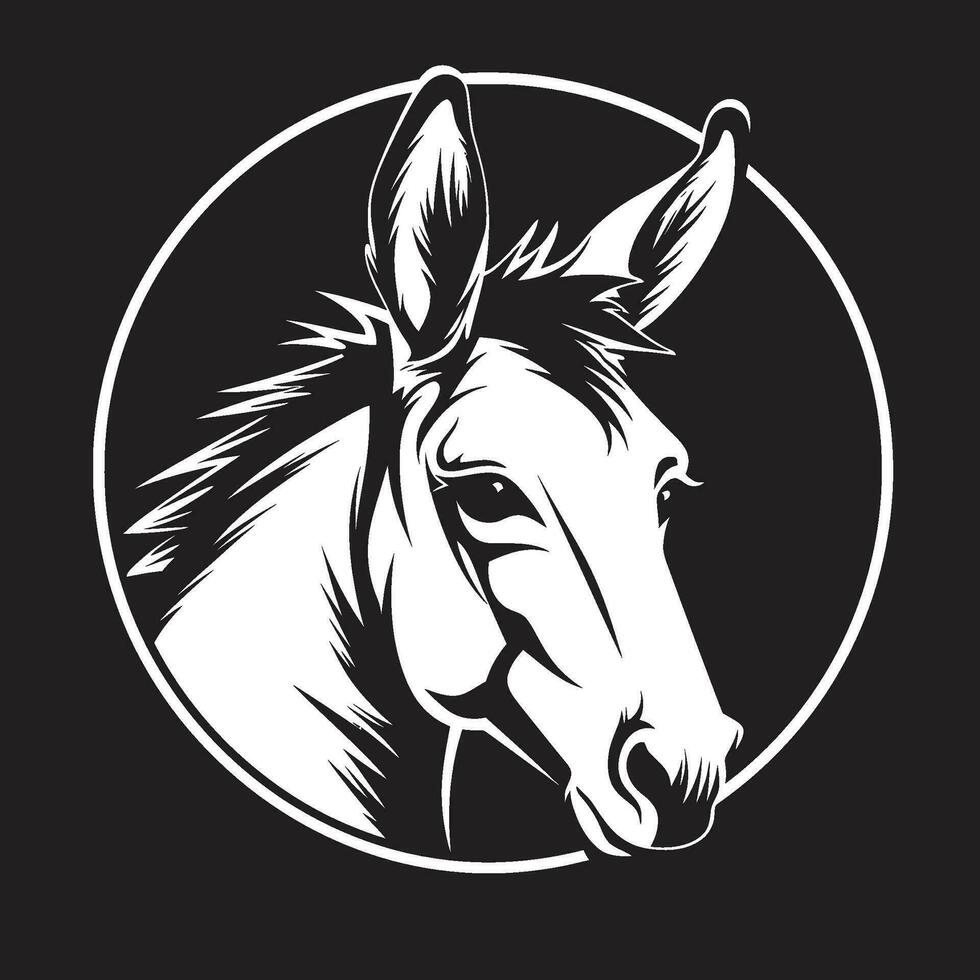 Hoofed Honor Donkey Iconic Emblem Mule Majesty Donkey Logo Vector