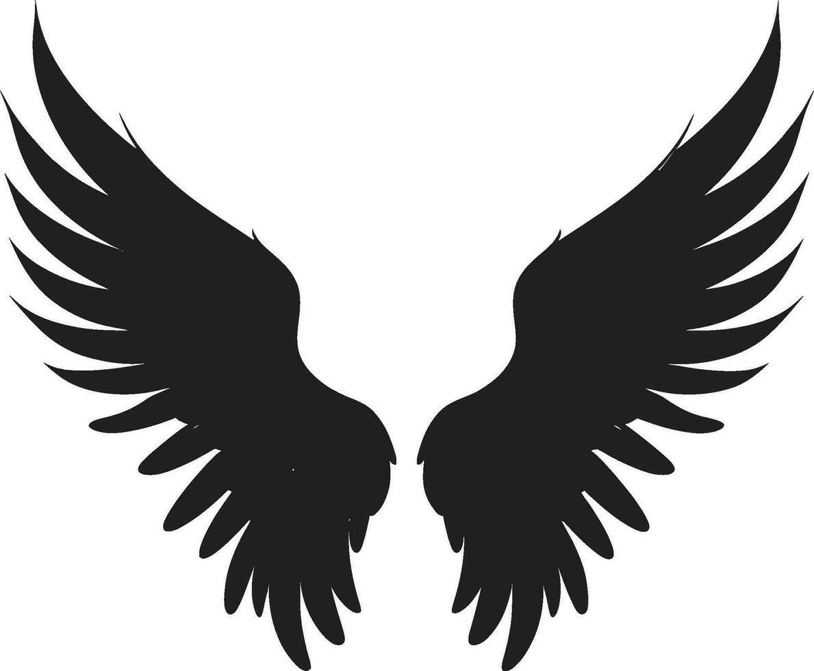 querúbico encanto alas icono diseño celestial plumas logo de ángel alas vector