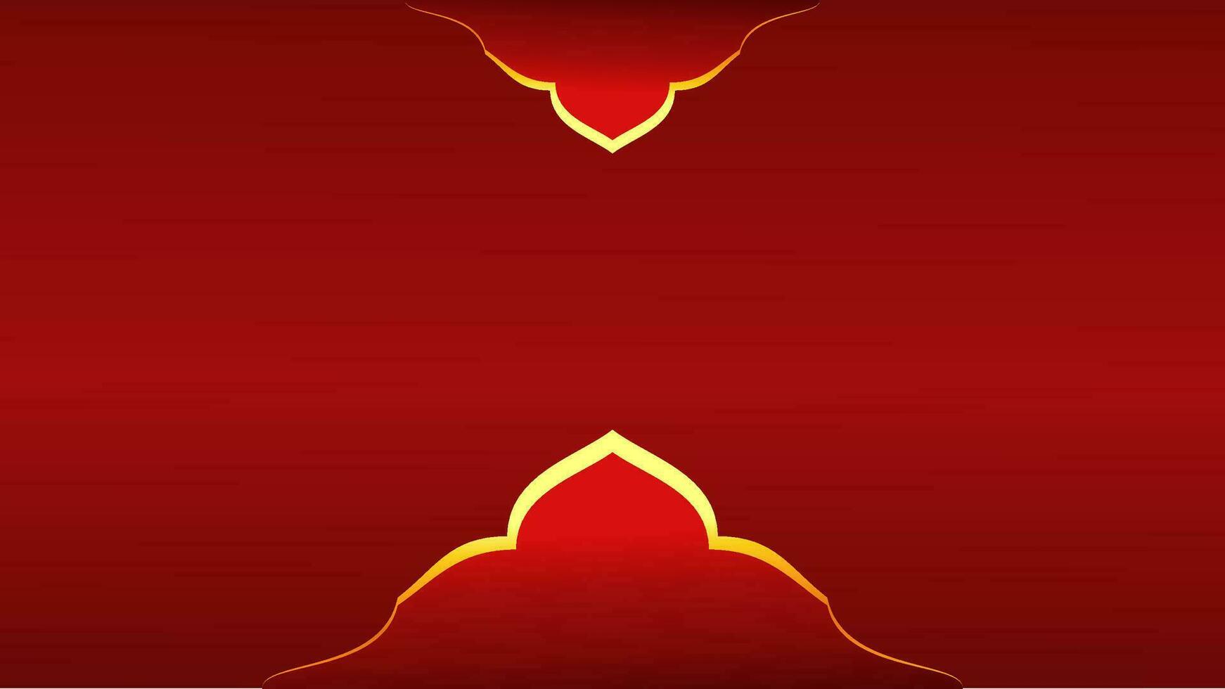 Red luxury gradient color background. red luxury background with golden line. Red islamic background with golden line. vector