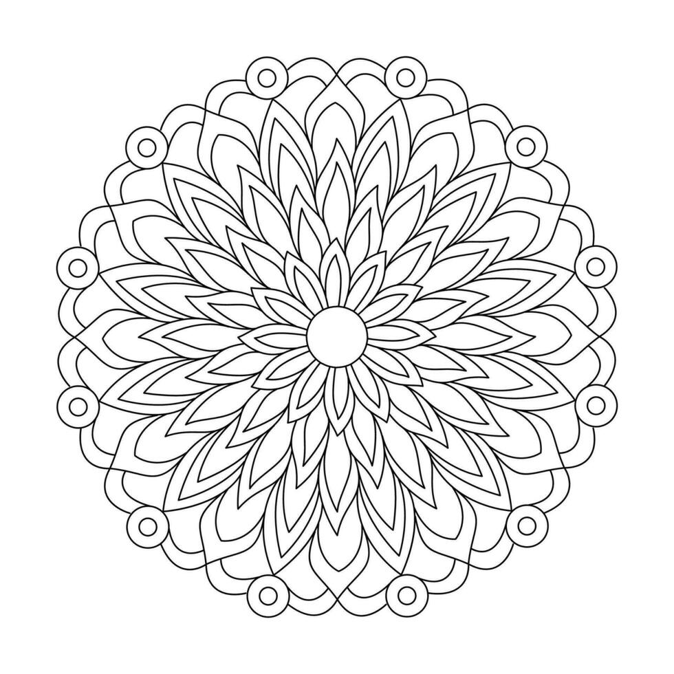 Beautiful adult coloring book Mandala design vector file