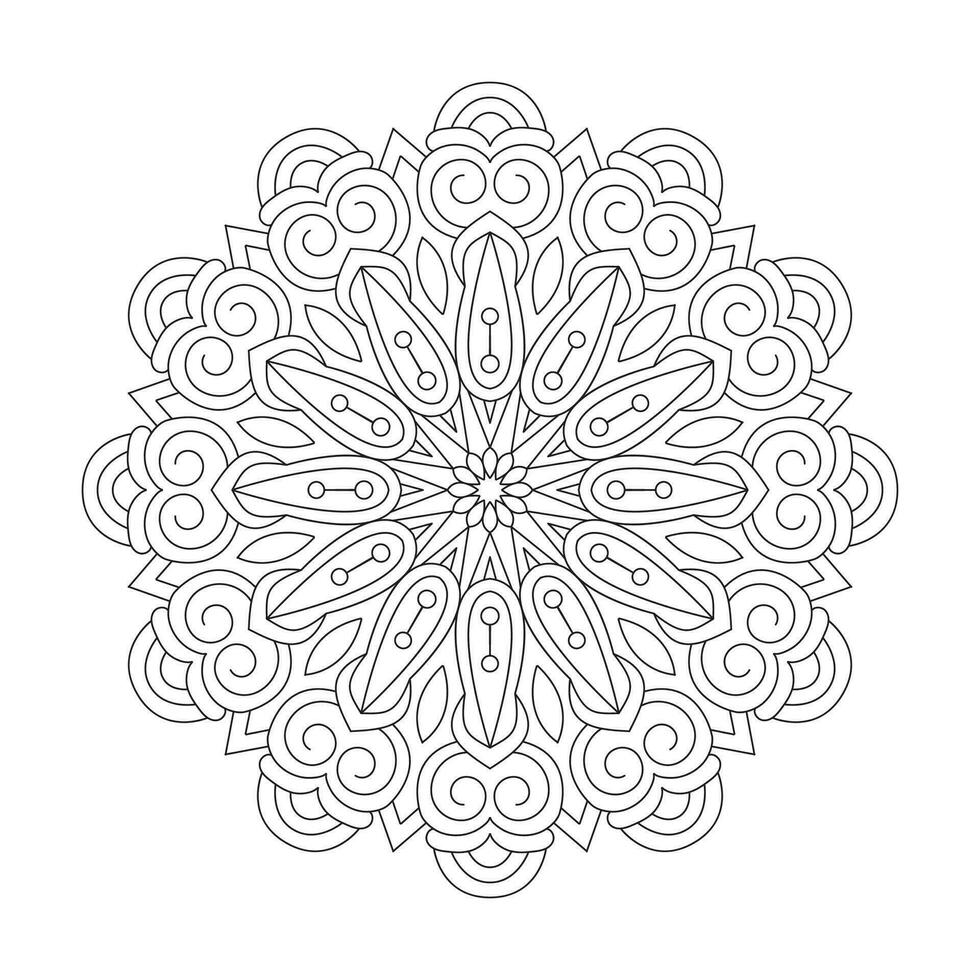 Adult Tranquil Spirals coloring book Mandala design vector file