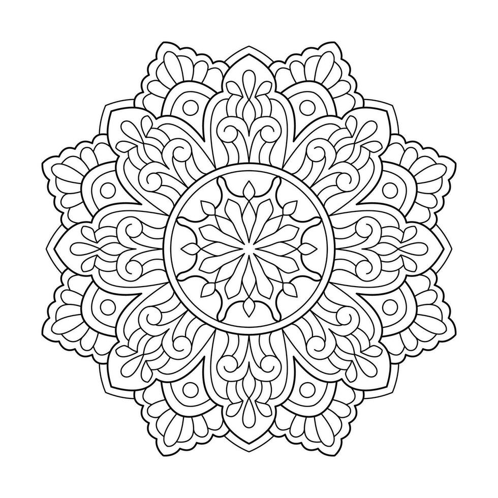 floral rangoli mandala colorante libro página vector archivo