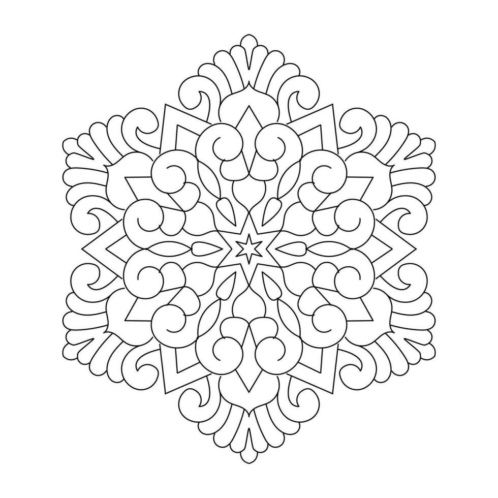 Mandala Adult Isolated Lotus coloring book page vector file