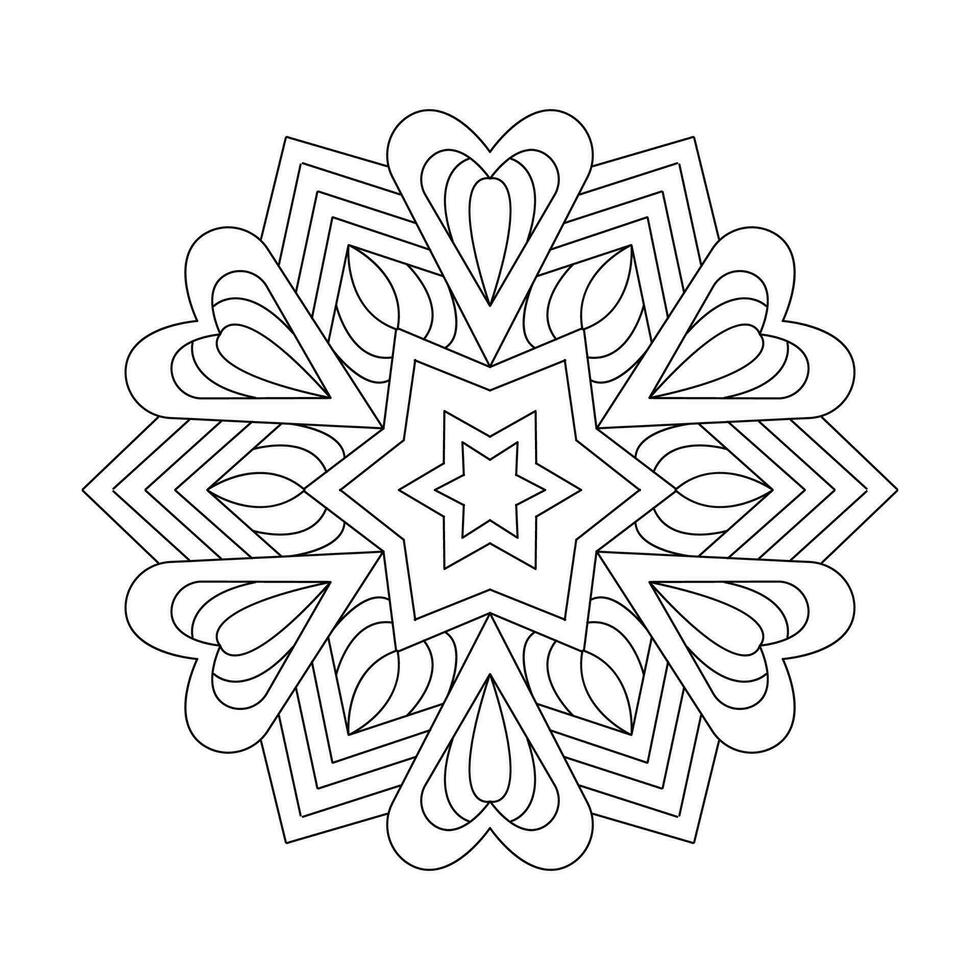 Mandala Adult Abstract coloring book page vector file